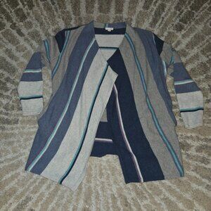 J Jill Open Front Color Block Cardigan Size M